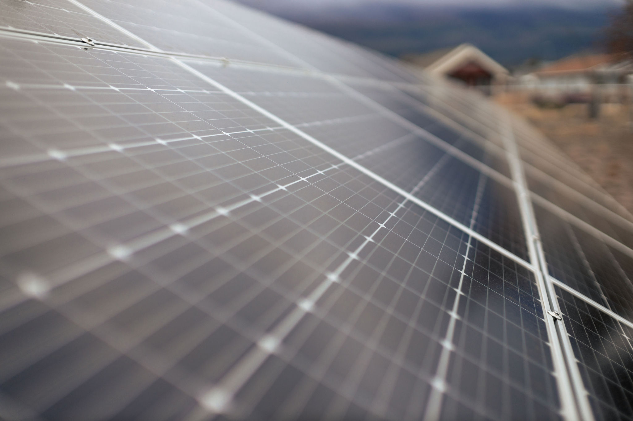 Close up of solar panels